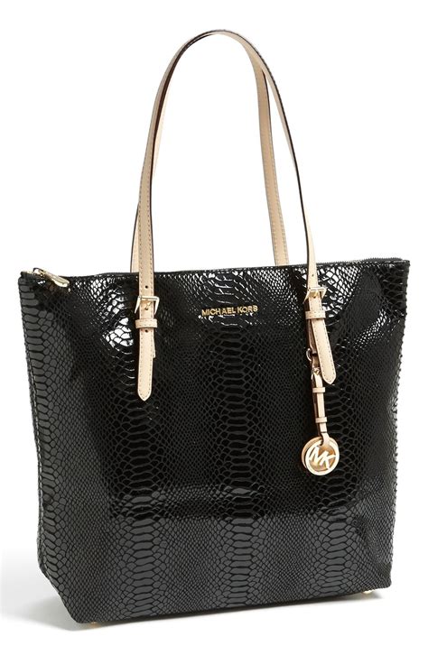 michael kors black bol.com|michael kors black patent tote.